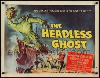 9c202 HEADLESS GHOST 1/2sh 1959 head-hunting teenagers lost in the haunted castle, art by Brown!