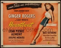9c203 HEARTBEAT style A 1/2sh 1946 full-length art of Ginger Rogers, even Paris was embarrassed!
