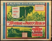 9c218 HORROR OF PARTY BEACH/CURSE OF THE LIVING CORPSE 1/2sh 1964 great monster images!