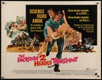9c234 INCREDIBLE 2 HEADED TRANSPLANT 1/2sh 1971 Bruce Dern, one wants to love & other wants to kill!