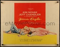 9c248 JEANNE EAGELS style A 1/2sh 1957 best romantic artwork of Kim Novak & Jeff Chandler!