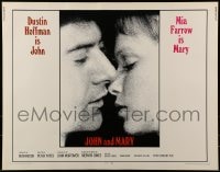9c250 JOHN & MARY 1/2sh 1969 super close image of Dustin Hoffman about to kiss Mia Farrow!