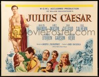 9c256 JULIUS CAESAR 1/2sh R1962 art of Marlon Brando, James Mason & Greer Garson, Shakespeare