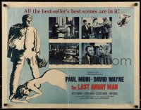 9c273 LAST ANGRY MAN style A 1/2sh 1959 Paul Muni is a dedicated doctor from the slums, Betsy Palmer