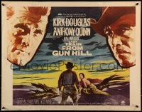 9c276 LAST TRAIN FROM GUN HILL style B 1/2sh 1959 Kirk Douglas, Anthony Quinn, John Sturges directed!