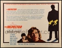 9c282 LISA 1/2sh 1962 Stephen Boyd, beautiful Dolores Hart, The Inspector, cool silhouette art!