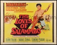 9c292 LOVES OF SALAMMBO 1/2sh 1962 art of barbarian Edmund Purdom & sexy Jeanne Valerie!
