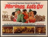 9c304 MARINES LET'S GO 1/2sh 1961 Raoul Walsh directed, Tom Tryon, girls, girls, girls!