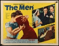 9c308 MEN style A 1/2sh 1950 very first Marlon Brando, Jack Webb, directed by Fred Zinnemann!