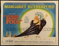 9c322 MURDER MOST FOUL 1/2sh 1964 art of Margaret Rutherford by Tom Jung, Agatha Christie!