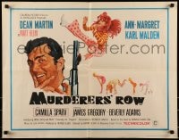 9c323 MURDERERS' ROW 1/2sh 1966 art of spy Dean Martin as Matt Helm & sexy Ann-Margret by McGinnis!
