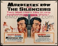 9c324 MURDERERS' ROW/SILENCERS 1/2sh 1967 Dean Martin in two great Matt Helm hits, McGinnis art!