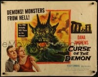 9c337 NIGHT OF THE DEMON style A 1/2sh 1957 Jacques Tourneur, art of Stonehenge & monster from Hell!