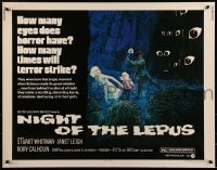 9c339 NIGHT OF THE LEPUS 1/2sh 1972 cool monster art, how many eyes does horror have!