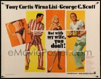 9c344 NOT WITH MY WIFE YOU DON'T 1/2sh 1966 Tony Curtis, sexy nurse Virna Lisi, George C. Scott