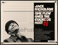 9c350 ONE FLEW OVER THE CUCKOO'S NEST 1/2sh 1975 great c/u of Jack Nicholson, Milos Forman classic!