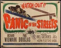 9c356 PANIC IN THE STREETS 1/2sh 1950 Richard Widmark, Jack Palance, Elia Kazan film noir!