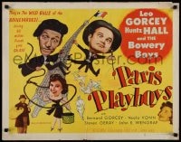 9c357 PARIS PLAYBOYS 1/2sh 1954 Bowery Boys Leo Gorcey & Huntz Hall on Eiffel Tower in France!