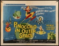 9c366 PINOCCHIO IN OUTER SPACE 1/2sh 1965 great sci-fi cartoon artwork, explore new worlds of wonder!