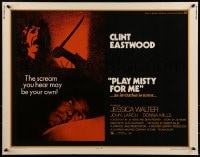 9c368 PLAY MISTY FOR ME 1/2sh 1971 classic Clint Eastwood, Jessica Walter, an invitation to terror!