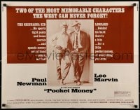 9c369 POCKET MONEY 1/2sh 1972 great full-length image of Paul Newman & Lee Marvin!
