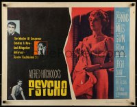 9c374 PSYCHO style B 1/2sh 1960 half-dressed Janet Leigh, Anthony Perkins, Alfred Hitchcock classic!