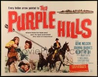 9c376 PURPLE HILLS 1/2sh 1961 cowboy Gene Nelson in Arizona, Joanna Barnes, Kent Taylor!
