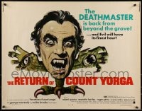 9c383 RETURN OF COUNT YORGA 1/2sh 1971 Robert Quarry, AIP vampires, wild monster art!