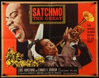 9c395 SATCHMO THE GREAT 1/2sh 1957 wonderful image of Louis Armstrong playing his trumpet & singing