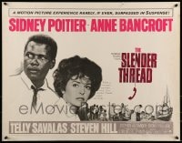 9c411 SLENDER THREAD 1/2sh 1966 Sidney Poitier keeps Anne Bancroft from committing suicide!