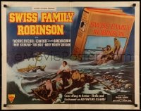 9c439 SWISS FAMILY ROBINSON 1/2sh R1946 great art of children riding ostrich & turtle out of book!
