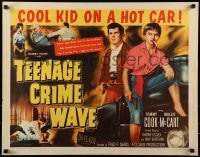 9c445 TEEN-AGE CRIME WAVE 1/2sh 1955 kids turned killers are cool on a hot car, smoking bad girl!