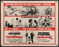 9c456 THUNDERBALL/YOU ONLY LIVE TWICE 1/2sh 1971 Sean Connery's two biggest James Bonds of all!