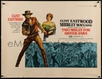 9c465 TWO MULES FOR SISTER SARA 1/2sh 1970 art of gunslinger Clint Eastwood & Shirley MacLaine!