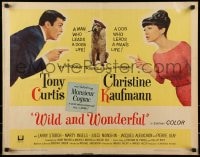 9c491 WILD & WONDERFUL 1/2sh 1964 wacky image of Tony Curtis, Christine Kaufmann, & Monsieur Cognac!