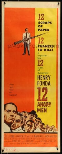 9c500 12 ANGRY MEN insert 1957 Henry Fonda, Lumet courtroom jury classic, life is in their hands!