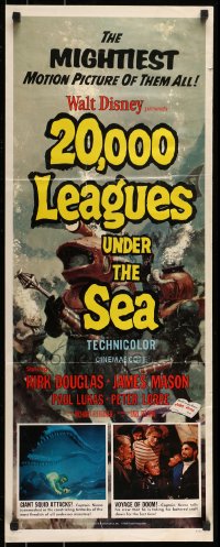 9c501 20,000 LEAGUES UNDER THE SEA insert R1963 Jules Verne classic, art of deep sea divers!