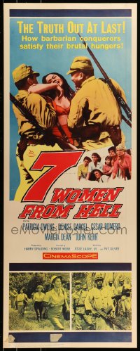 9c503 7 WOMEN FROM HELL insert 1961 Patricia Owens is driven to shame in a World War II prison camp