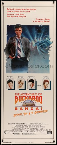 9c510 ADVENTURES OF BUCKAROO BANZAI insert 1984 Peter Weller science fiction thriller!