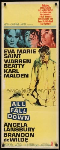 9c519 ALL FALL DOWN insert 1962 Warren Beatty, Eva Marie Saint, Karl Malden, John Frankenheimer