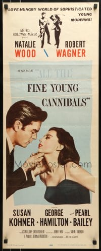 9c521 ALL THE FINE YOUNG CANNIBALS insert 1960 art of Robert Wagner about to kiss sexy Natalie Wood