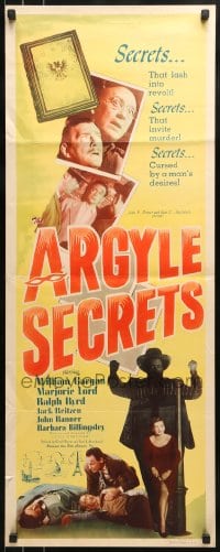 9c528 ARGYLE SECRETS insert 1948 film noir from the world's most sinister best-seller!
