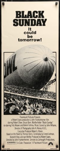 9c555 BLACK SUNDAY insert 1977 Frankenheimer, Goodyear Blimp zeppelin disaster at the Super Bowl!