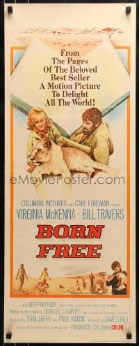 9c564 BORN FREE insert 1966 great image of Virginia McKenna & Bill Travers with Elsa the lioness!