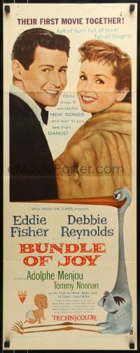 9c571 BUNDLE OF JOY insert 1957 Debbie Reynolds, Eddie Fisher, Adolphe Menjou, Tommy Noonan!