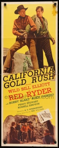 9c576 CALIFORNIA GOLD RUSH insert 1946 Bill Elliott as Red Ryder, Bobby Blake as Little Beaver