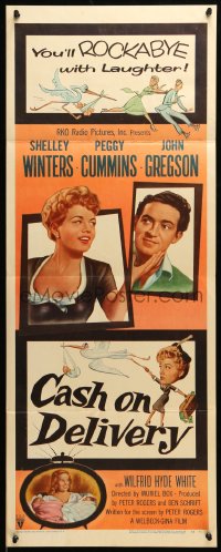 9c583 CASH ON DELIVERY insert 1956 Shelley Winters, Peggy Cummins, John Gregson, English!