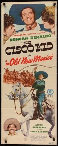 9c594 CISCO KID IN OLD NEW MEXICO insert 1945 Duncan Renaldo, Martin Garralaga as Pancho!