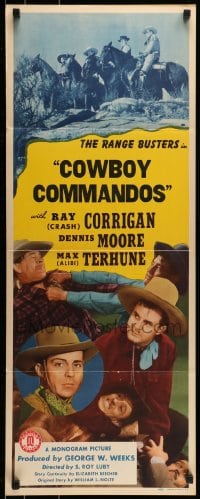 9c602 COWBOY COMMANDOS insert 1943 Range Busters, Crash Corrigan, Dennis Moore & Max Terhune!