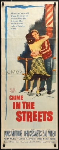 9c603 CRIME IN THE STREETS insert 1956 directed by Don Siegel, Sal Mineo & 1st John Cassavetes!